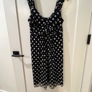 Super cute INC navy blue polka dot dress